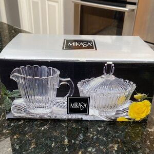 NIB Mikasa Royal Suite Sugar & Creamer w/Tray